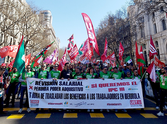 Movilización histórica en Madrid para exigir a Iberdrola salarios justos para su plantilla